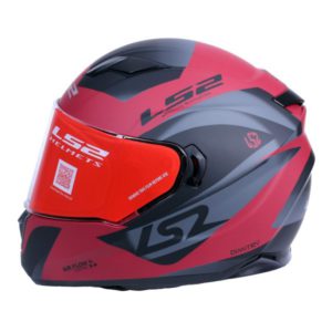 LS2 FF 320 DAMITRY MATT BLACK RED FULL FACE HELMET