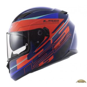 LS2 FF 320 IXEL MATT BLUE FLUORESCENT ORANGE FULL FACE HELMET