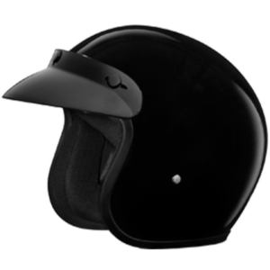 STUDDS JETSTAR CLASSIC PLAIN GLOSS BLACK OPEN FACE HELMET