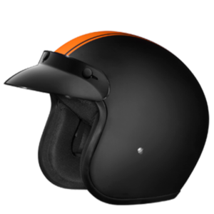 STUDDS JETSTAR CLASSIC D3 DECOR BLACK ORANGE OPEN FACE HELMET