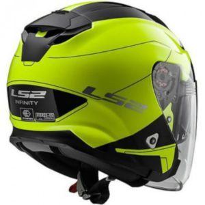 LS2 OF 521 INFINITY MATT BLACK FLUORESCENT YELLOW OPEN FACE HELMET