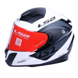 LS2 FF 320 DAMITRY MATT BLACK WHITE FULL FACE HELMET