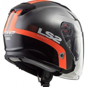 LS2 OF 521 SMART MATT TITANIUM ORANGE OPEN FACE HELMET