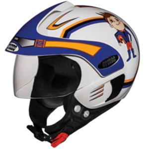 STUDDS MARSHALL KIDS WHITE BLUE OPEN FACE HELMET