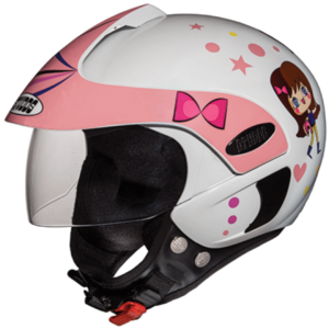 STUDDS MARSHALL KIDS WHITE PINK OPEN FACE HELMET