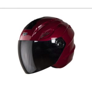 STEELBIRD 6 FUZE GLOSSY CHERRY RED OPEN FACE HELMET