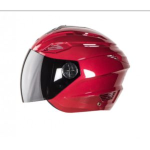 STEELBIRD 6 FUZE GLOSSY CHERRY RED OPEN FACE HELMET