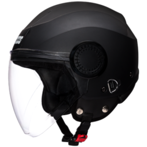 STUDDS URBAN BLACK WITH CARBON CENTRE STRIP OPEN FACE HELMET