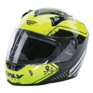 FLY RACING REVOLT FS PATRIOT GLOSS BLACK HI VIZ YELLOW FULL FACE HELMET