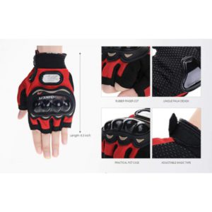 PROBIKER HALF RED RIDING GLOVES